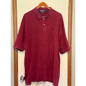U.S. POLO ASSN Luxury Feel Maroon Short Sleeve Polo Shirt Size 3XLT (tall)